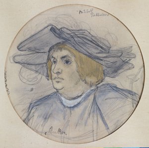 ウィリバルド・ピルクハイマーの肖像 作： Albert Anker